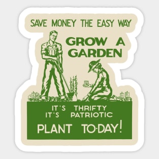 Vintage Patriotic Gardening Shirt Grow A Garden World War 2 Sticker